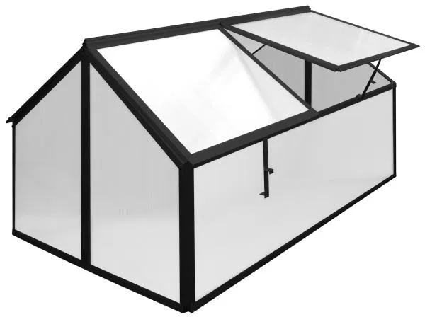Mini-drivhus svart 4 åpninger 120x80x67cm