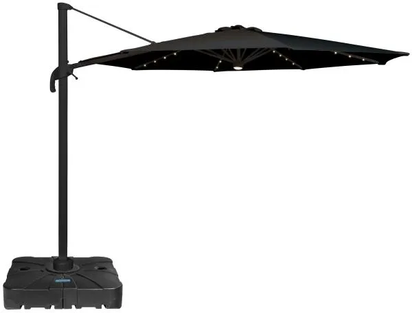 Roma parasoll 360-rotasjon LED svart 3m