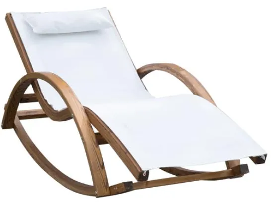 Homeville Lux solseng i lerk med gyngemekanisme 150x60x50 cm
